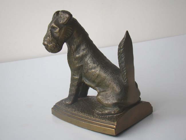 A wonderful large pair of figural Scotty(?) Dog Bookends circa 1935-1940 — image 2